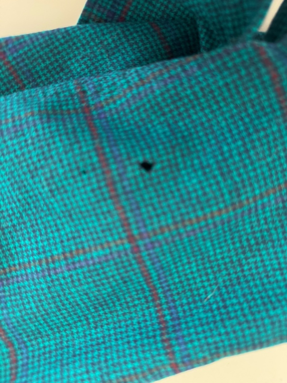 Vintage Pendleton 100% Wool Turquoise Plaid Flannel Board Lodge Shirt Large - Picture 4 of 8